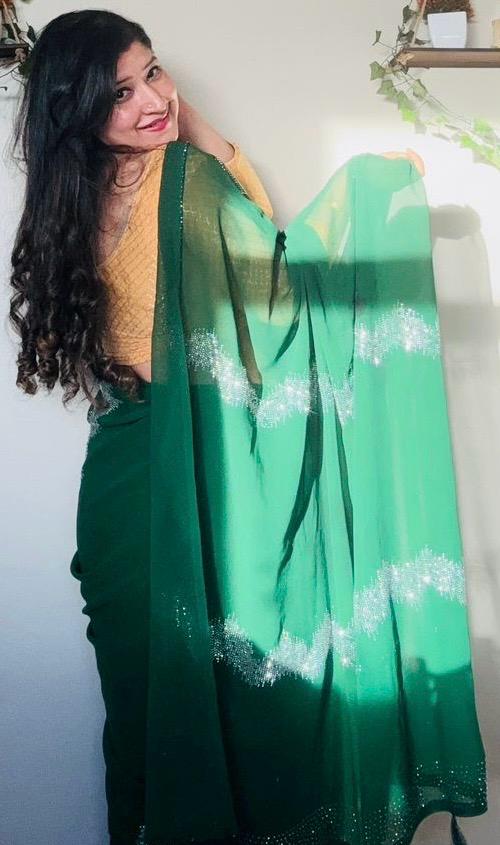 Bottle green with siroski £35