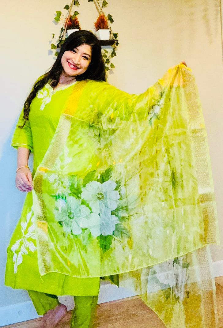 A vibrant chartreuse suit breathes freshness and life into every moment.Its luminous hue radiates youthfulness,effortless charm,and a joyful spirit-a celebration of colour that feels both lively and beautifully uplifting. £30